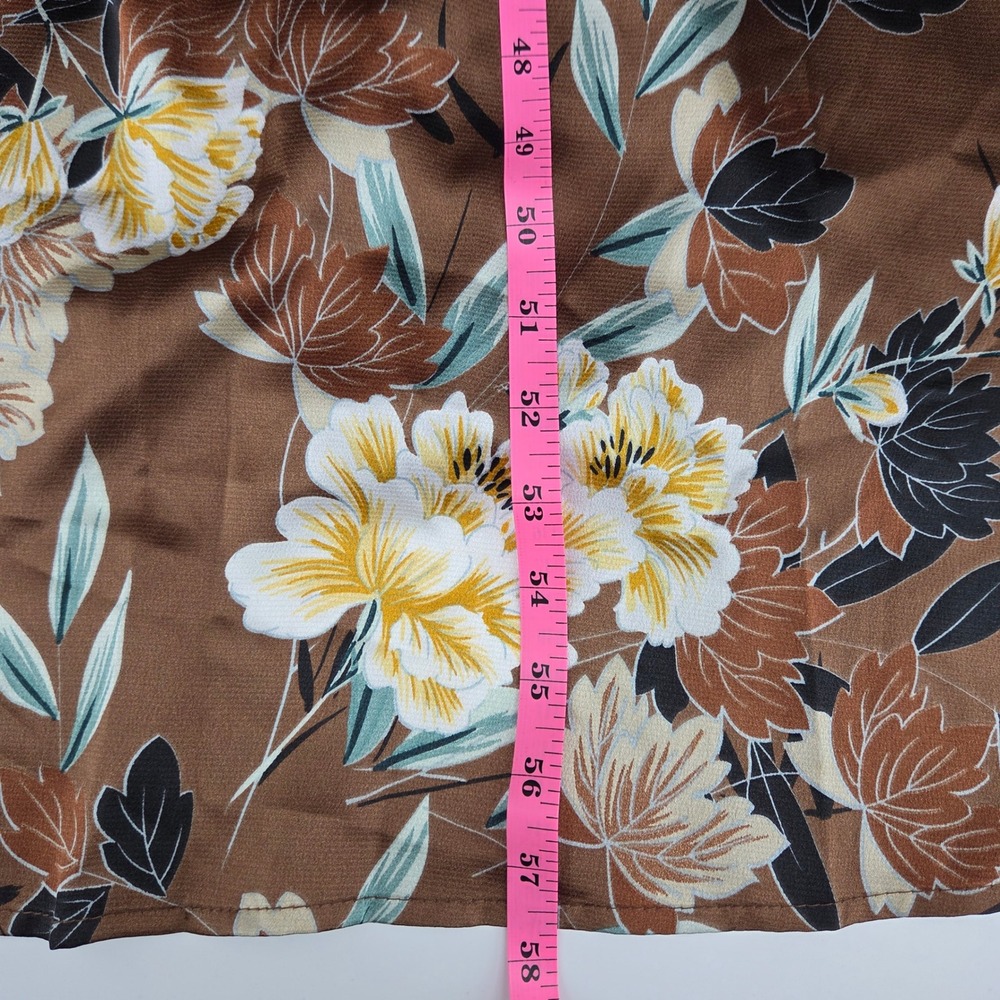 Baltic Born Sicily Satin Maxi Dress L Mocha Brown Floral - Picture 7 of 10